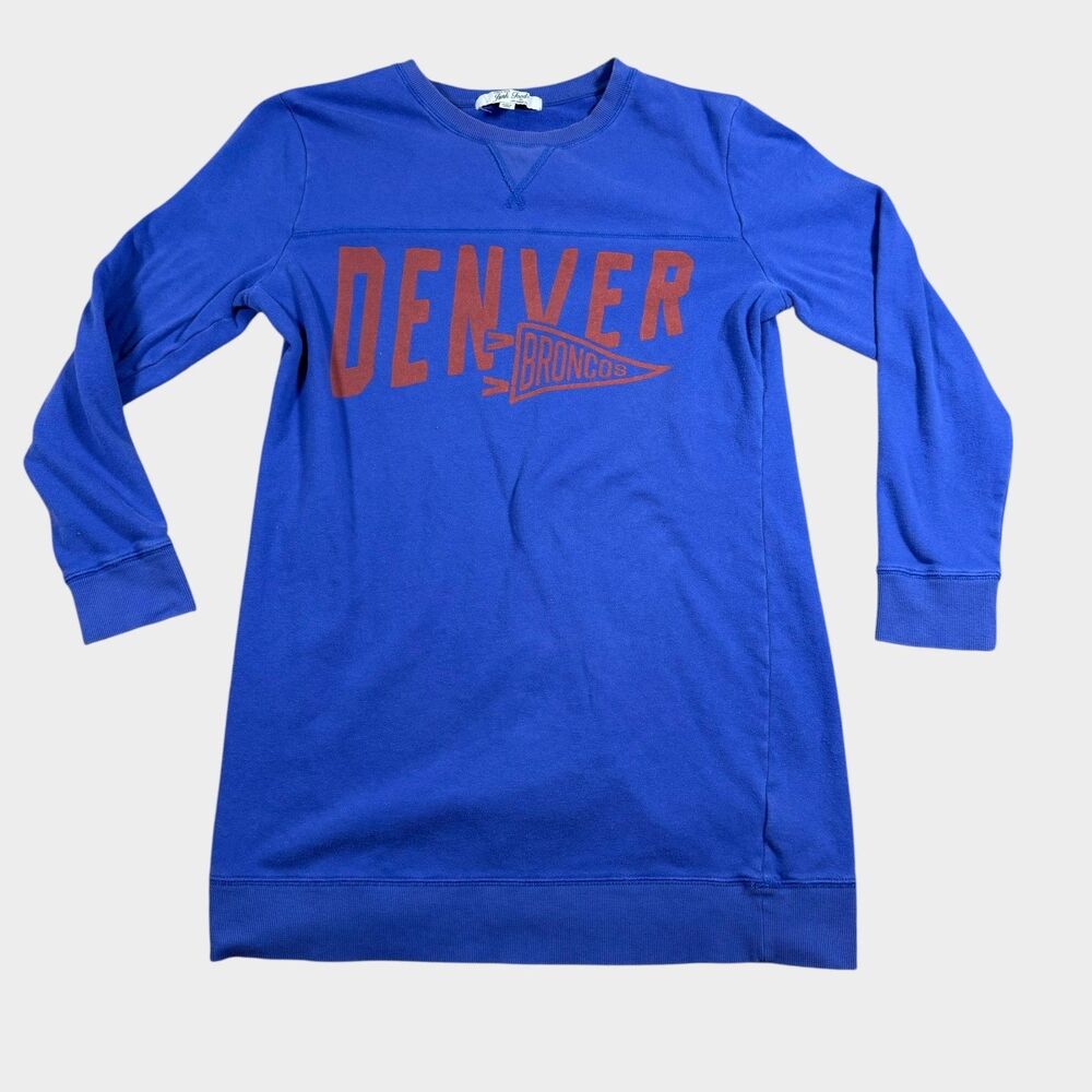 Junk Food Denver Broncos Sweatshirt Dress Large Blue Vintage Style NFL Football